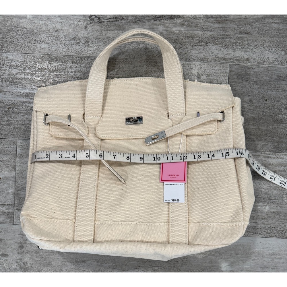 NEW Sunwin Madaket Large Classic Tote Bag Off White - Picture 2 of 8